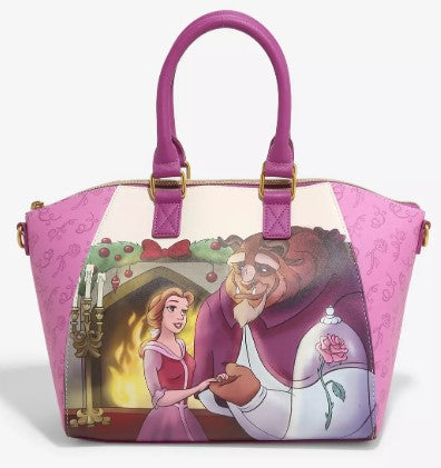 Loungefly Beauty And The Beast Holiday Fireplace Satchel Bag