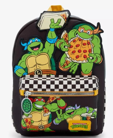 Teenage Mutant Ninja Turtles Pizza Checkered Mini Backpack