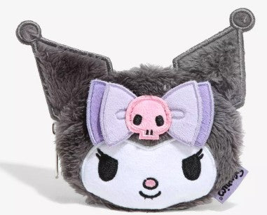 Loungefly Kuromi Face Fuzzy Figural Coin Purse