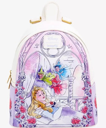 Loungefly Disney Sleeping Beauty Flowers & Three Good Fairies Mini Backpack